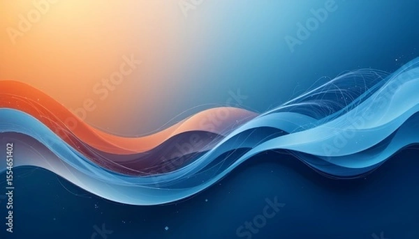 Fototapeta Trendy Fluid Gradient Background with Dynamic Wave Line Pattern