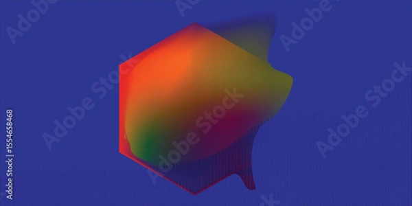 Fototapeta Modern 3D colorful abstract background with hexagonal polygon texture. soft melting hexagon abstract