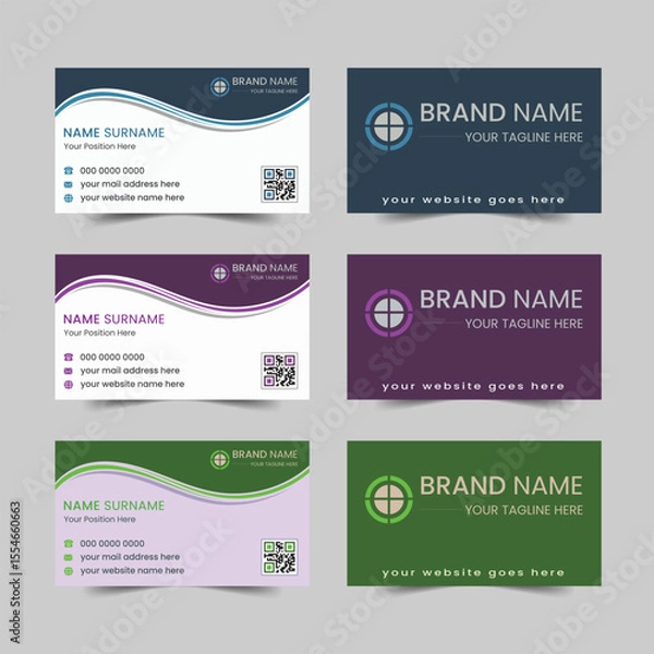 Obraz Corporate business card design template set.
