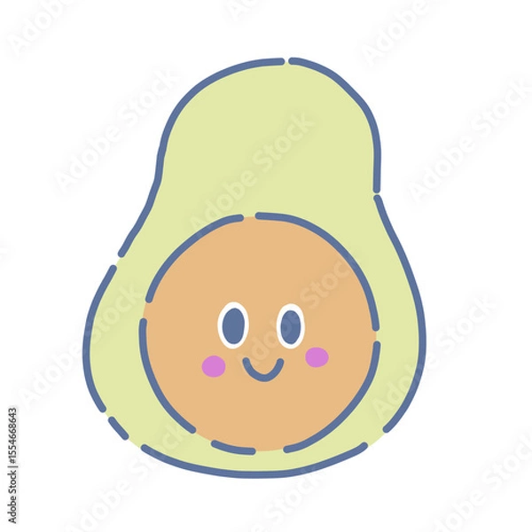 Fototapeta Avocado kawaii 
