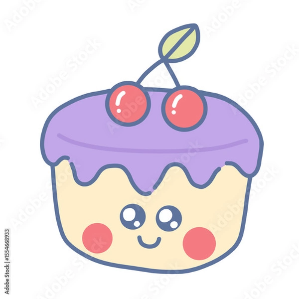 Fototapeta cake with cherry