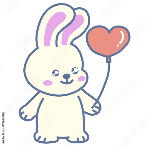 Fototapeta rabbit with heart