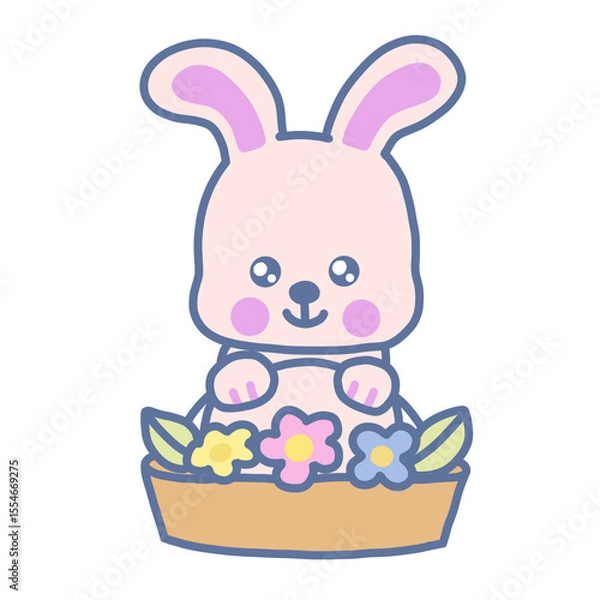 Fototapeta Bunny with flower 
