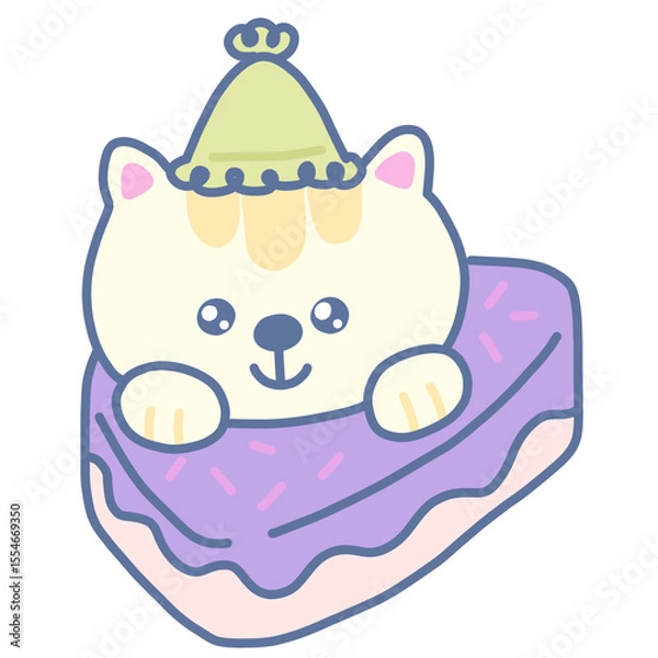 Fototapeta Cat with cake 