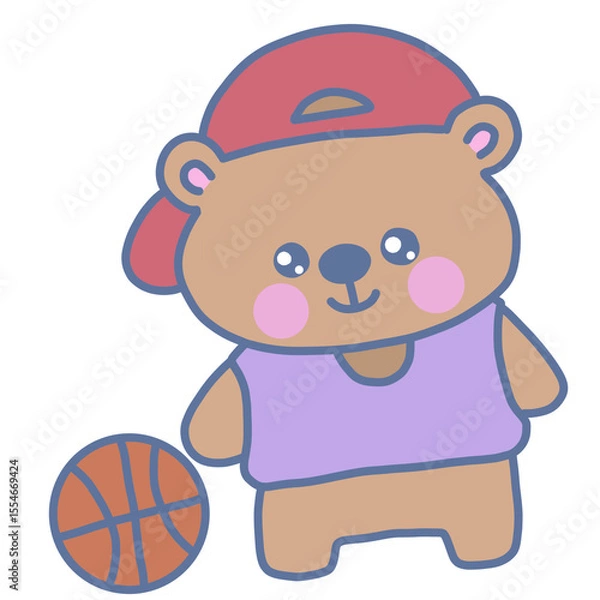 Fototapeta teddy bear with a ball