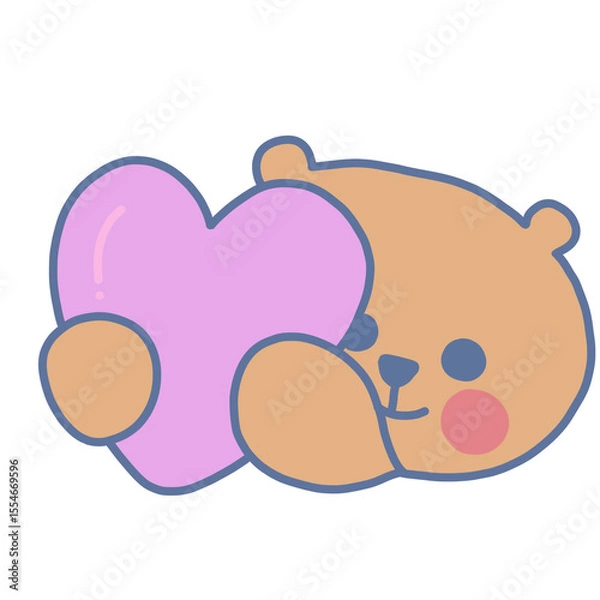 Fototapeta teddy bear with heart