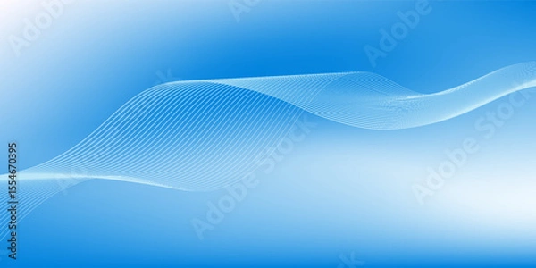 Fototapeta Abstract blue gradient background with shining lines waves. Minimalist background for banner, poster, cover, brochure, flyer, website