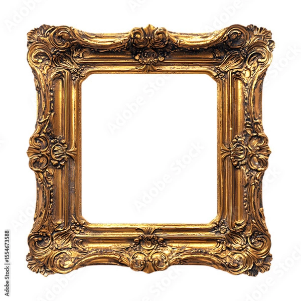 Fototapeta Elegant Gold Ornate Picture Frame Perfect for Design Projects