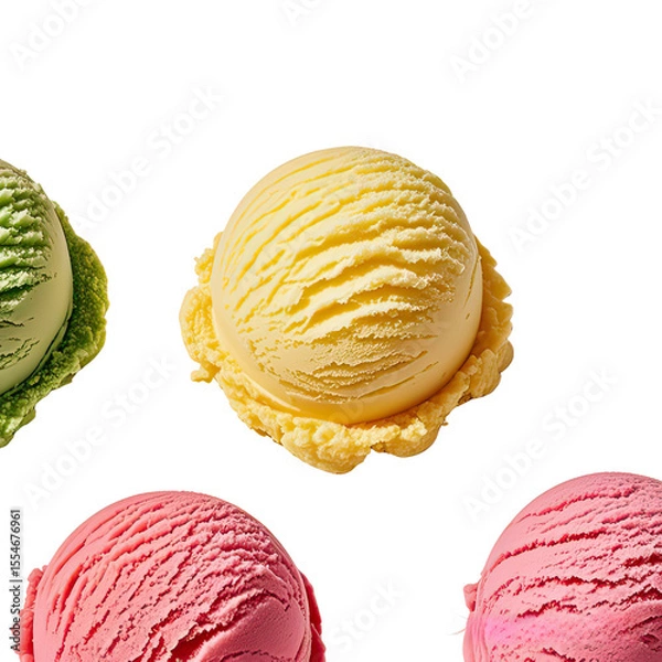 Obraz Rainbow Ice Cream In Waffle Cone, Generative AI