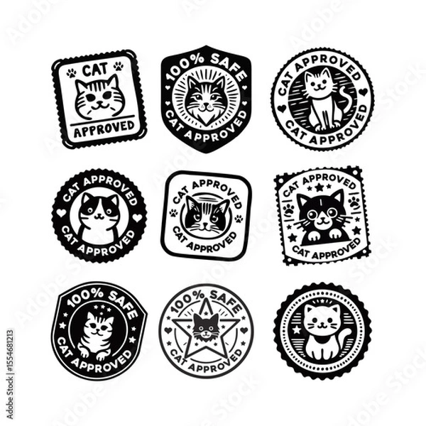 Fototapeta CAT APPROVED SAFE STAMP