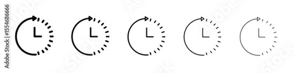 Obraz Clock time icon flat simple outline logo