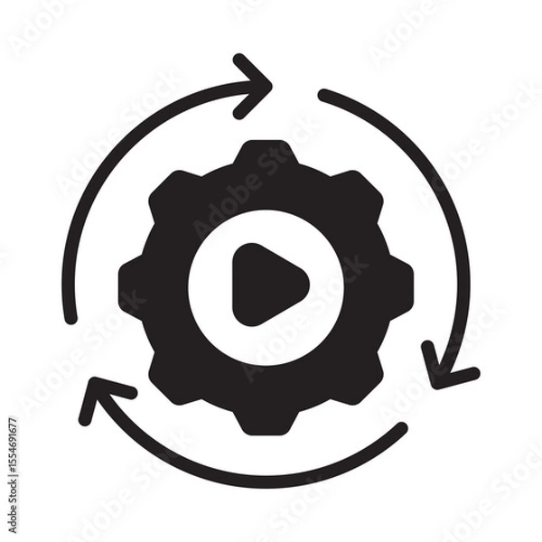 Fototapeta Automated system Vector Icon which can easily modify or edit