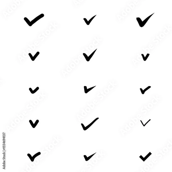 Obraz 手描きなどのベクターのチェックマーク