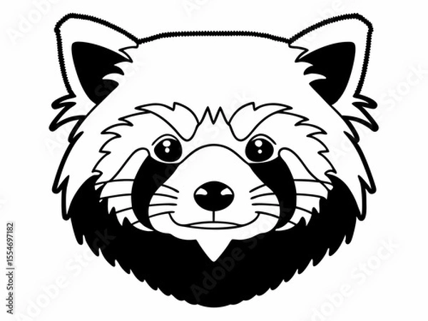 Obraz Creative Red Panda Icon Face Cartoon Style Bright Orange Symbol Element
