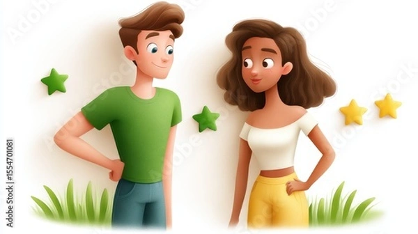 Obraz Fostering partnership objectives recognition between two characters in a playful environment
