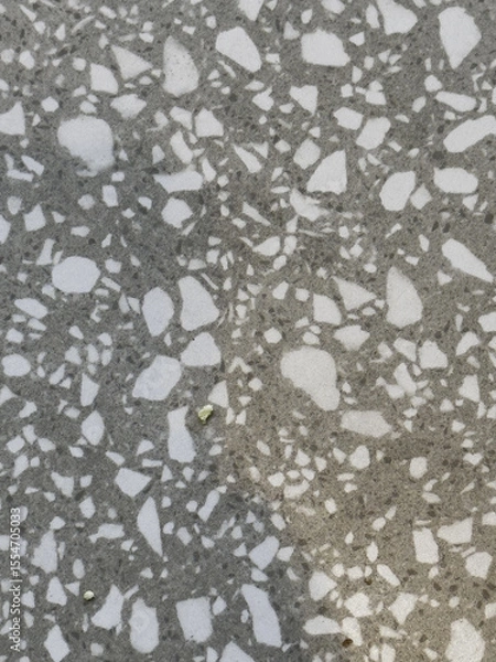 Fototapeta Close-Up of Terrazzo Floor Texture with White Stone Chips