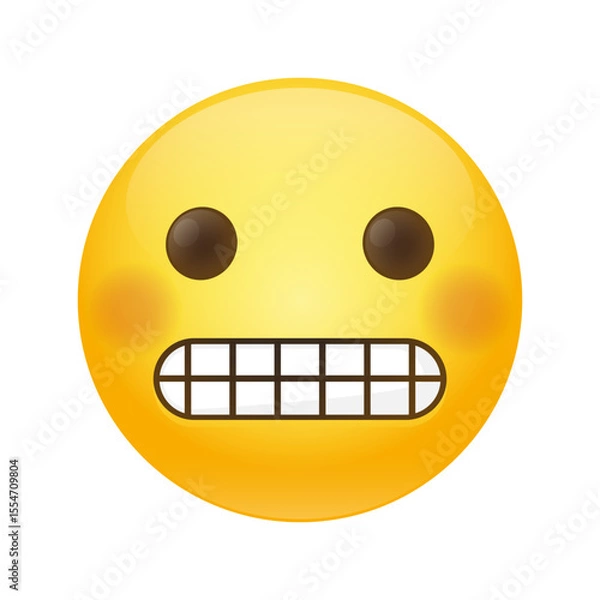 Fototapeta Grimacing Emoji Icon Illustration Sign. Awkward Vector Symbol Emoticon Design Vector Clip Art.