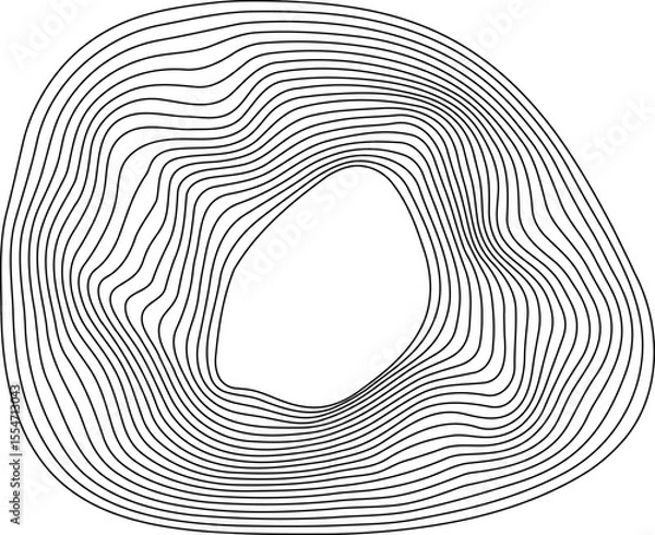 Fototapeta Contour line element, geometric line wave