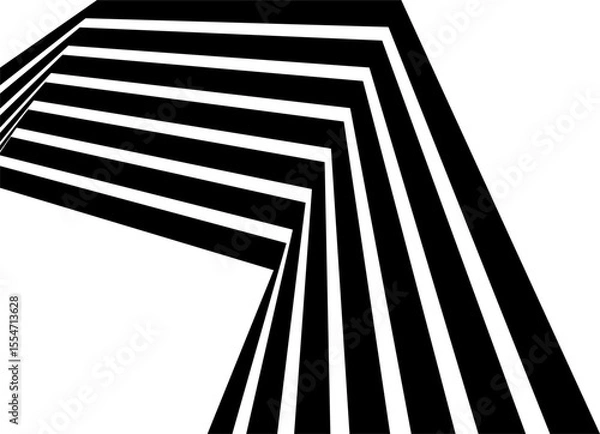 Fototapeta Perspective 3d, geometric line with 3d dimensional effect