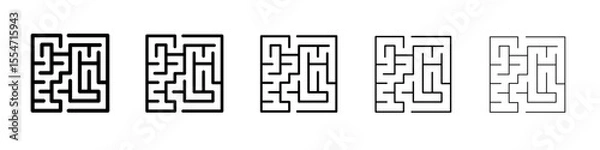 Fototapeta Labyrinth icon flat simple outline logo