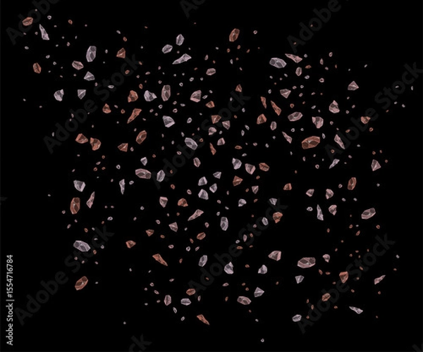 Obraz Pink Himalayan Salt Crystals Exploding on Black Background