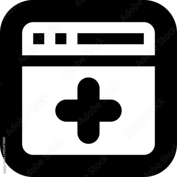 Obraz Browser Add Icon Vector Web Page Plus New Tab Symbol