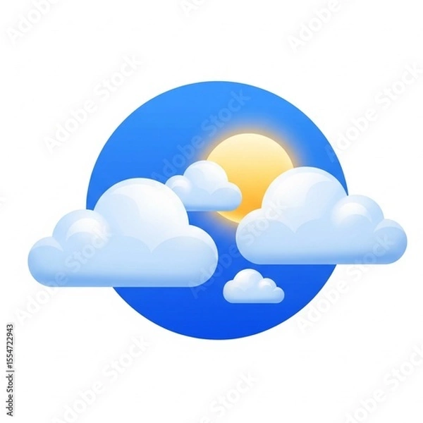 Obraz blue sky with clouds icon
