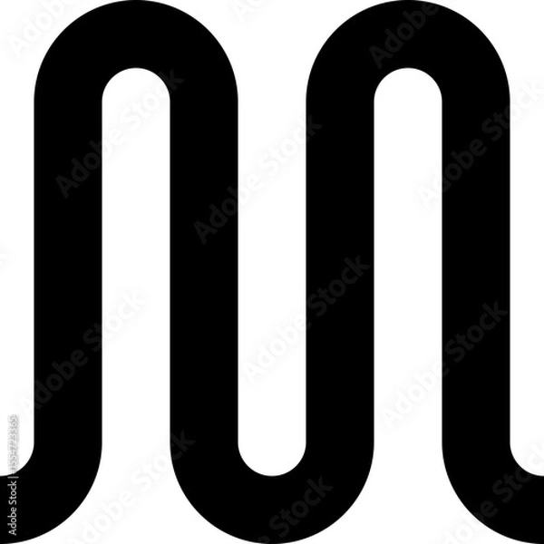 Obraz Wave Pattern Curved Lines Flow Vector Icon