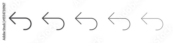 Fototapeta Return icon flat simple outline logo