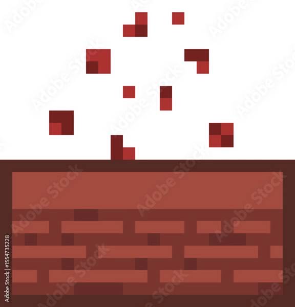 Obraz Flower seed Pixel art in pot