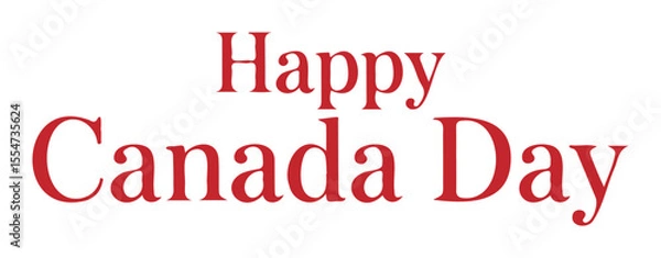 Obraz Classic "Happy Canada Day" Text in Red Serif Font
