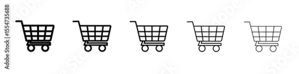 Fototapeta Shopping trolley icon flat simple outline logo