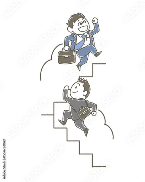 Obraz 階段を駆け上がる男性