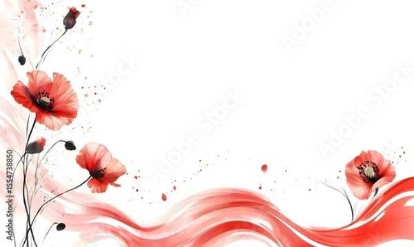 Fototapeta Background of flowers and waves.