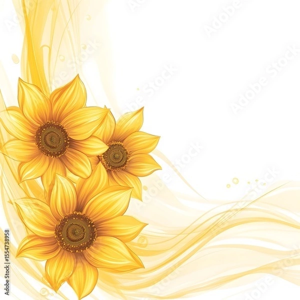 Fototapeta Background of flowers and waves.