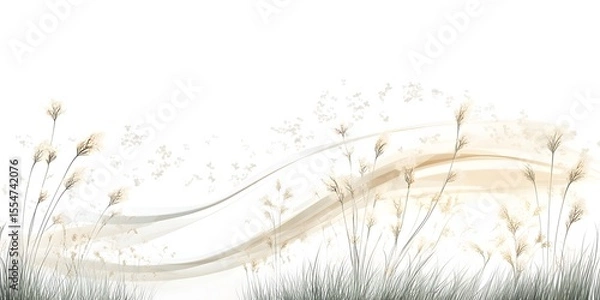 Fototapeta Background of flowers and waves.