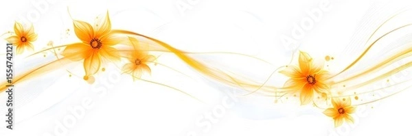 Fototapeta Background of flowers and waves.