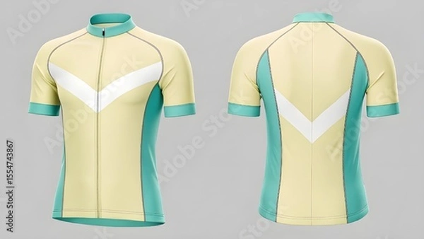Obraz Cycling Jersey Mockup Realistic Apparel Design Template for Your Branding