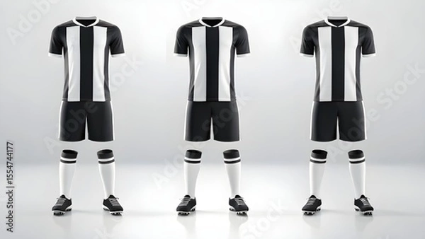 Obraz Soccer Jersey Mockup Three Realistic Designs for Your Team's Branding