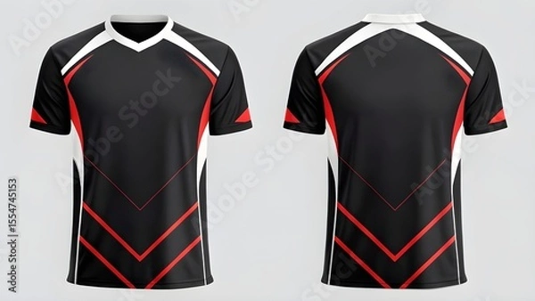 Obraz Professional E-Sports Jersey Mockup Realistic Design Template for Gaming Team Uniforms