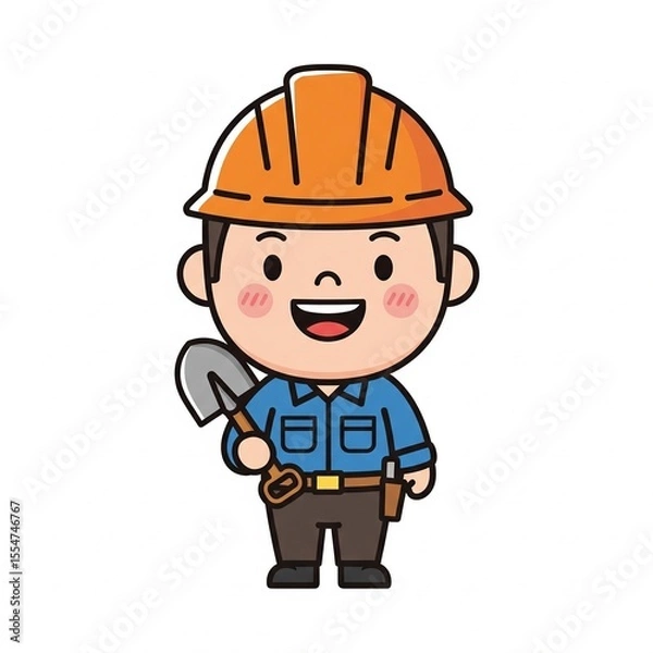 Obraz funny cartoon builder