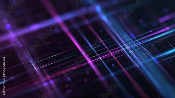 Fototapeta Abstract Representation of Intersecting Digital Data Streams