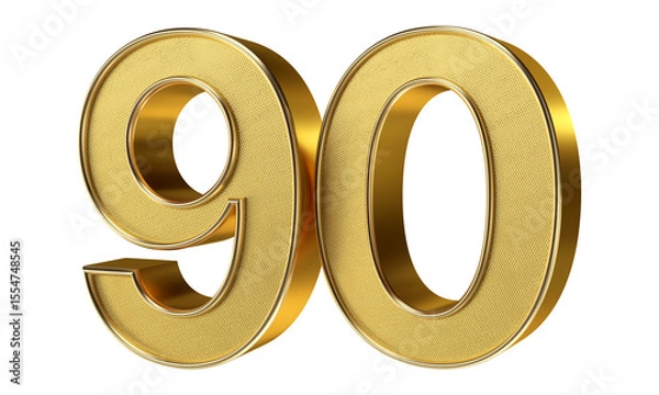 Obraz Bling Bling Gold Number 90 3D Text Effect