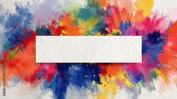 Fototapeta Vibrant Abstract Watercolor Explosion with Blank Rectangular Space