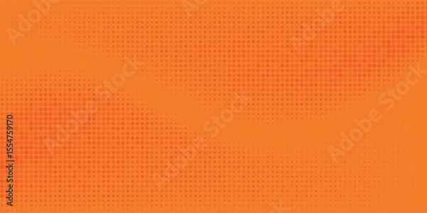 Fototapeta Dots halftone orange color pattern gradient texture with technology digital background. Dots pop art comics with summer background.