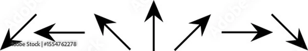 Fototapeta Arrow icon set. Safety Signs Symbols, Emergency Exit Sign, Traffic signages symbols like this way, left, right, and one way, pointer, cursor