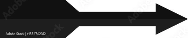 Fototapeta Black on white abstract perspective arrow with 3d dimensional effect	