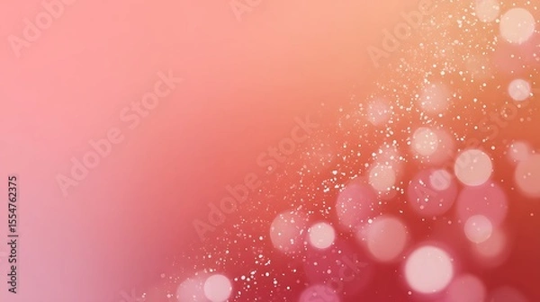 Fototapeta A Dreamy Coral and Peach Abstract Background with Sparkling Lights