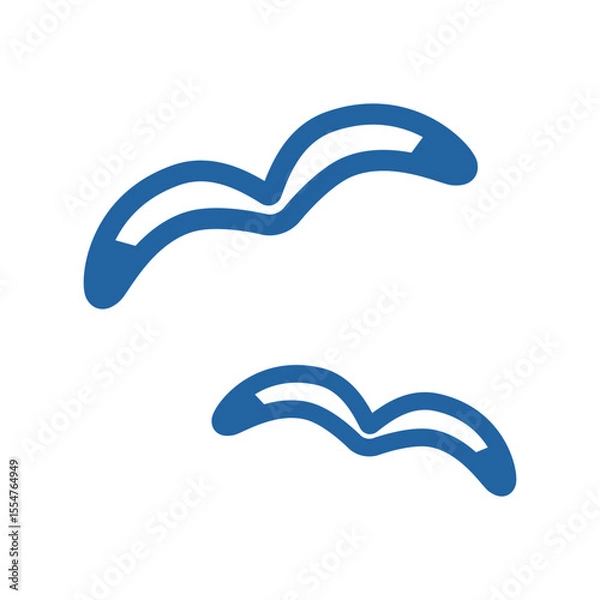 Fototapeta シンプルなカモメのアイコン（カラー）