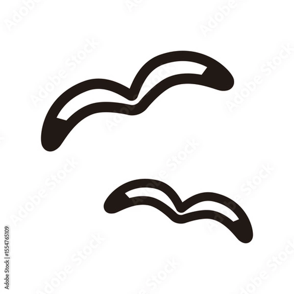 Fototapeta シンプルなカモメのアイコン（モノクロ）